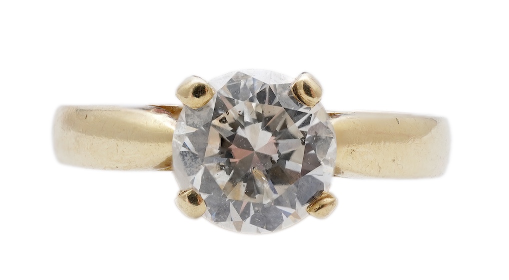 A diamond solitaire ring